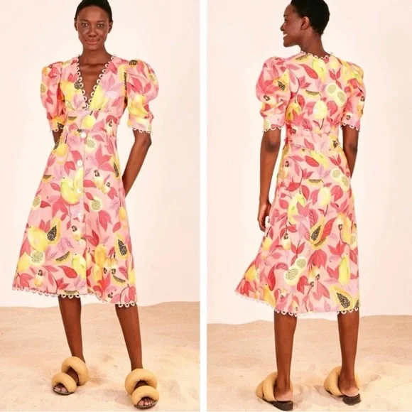 chinese dress ladies Pink Papaya Salad Maxi Dress – FARM Rio main image 0